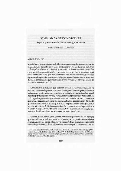 Semblanza de don Vicente: Espíritu y empresas de Vicente Rodríguez Casado. [Book Section]