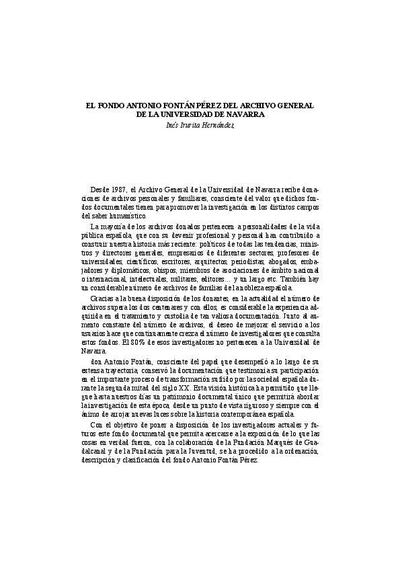 El fondo Antonio Fontán Pérez del Archivo General de la Universidad de Navarra. [Book Section]