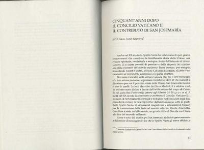 Cinquant'anni dopo il concilio Vaticano II: il contributo di san Josemaría. [Book Section]