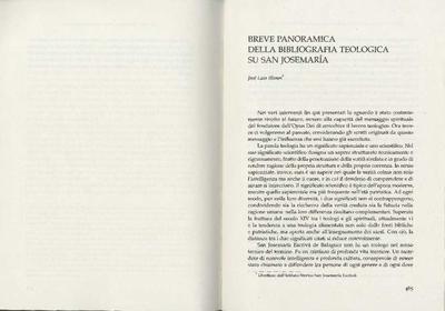 Breve panoramica della bibliografia teologica su san Josemaría. [Book Section]