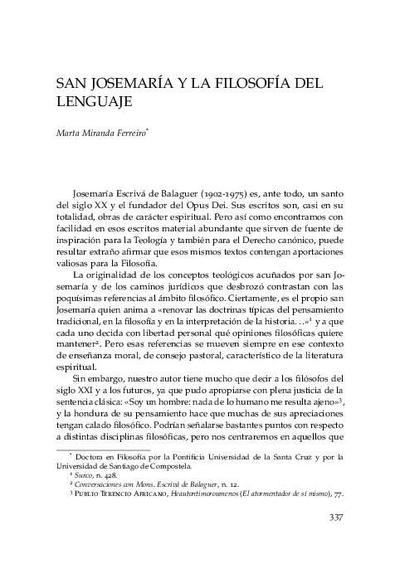 San Josemaría y la filosofía del lenguaje. [Book Section]