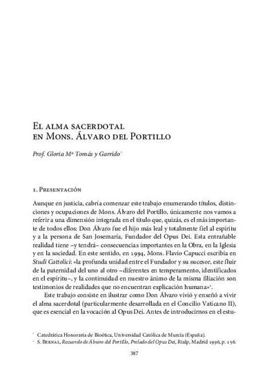 El alma sacerdotal en Mons. Álvaro del Portillo. [Book Section]