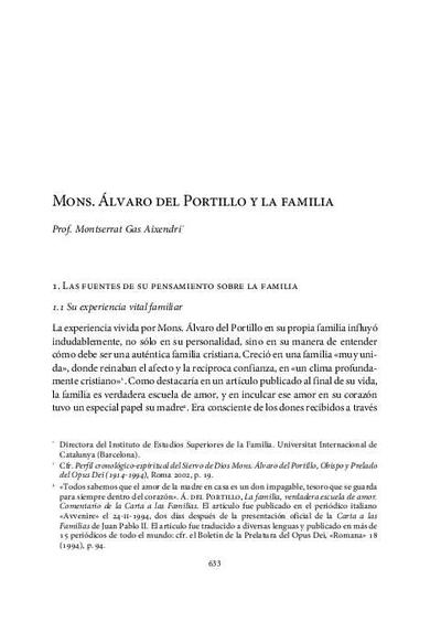 Mons. Álvaro del Portillo y la familia. [Book Section]