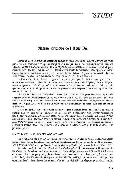 Nature juridique de L’Opus Dei. [Journal Article]