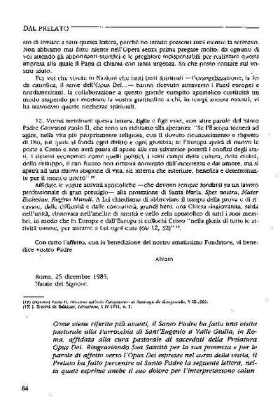 Carta a S.S. Juan Pablo II. [Journal Article]