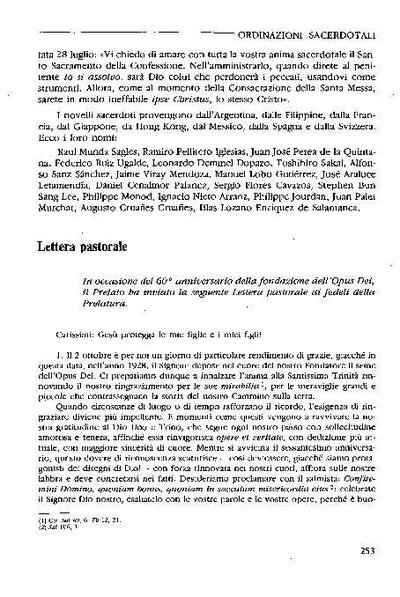 Lettera pastorale in occasione del 60º anniversario della fondazione dell’Opus Dei (8-IX-1988). [Journal Article]