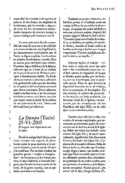 El negocio más importante son los hijos, «La Stampa», TurÍn (25-VI-2005). [Artículo de revista]