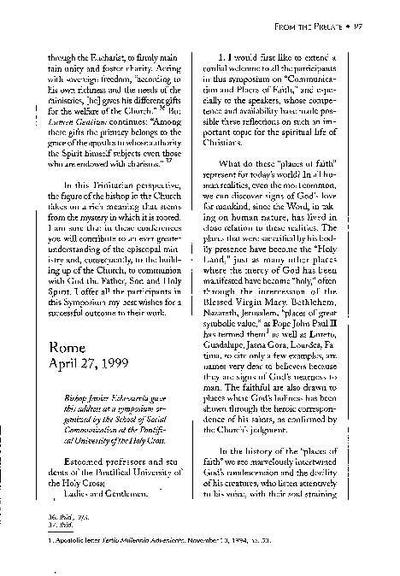 Discourses. Rome (April 27, 1999). [Journal Article]