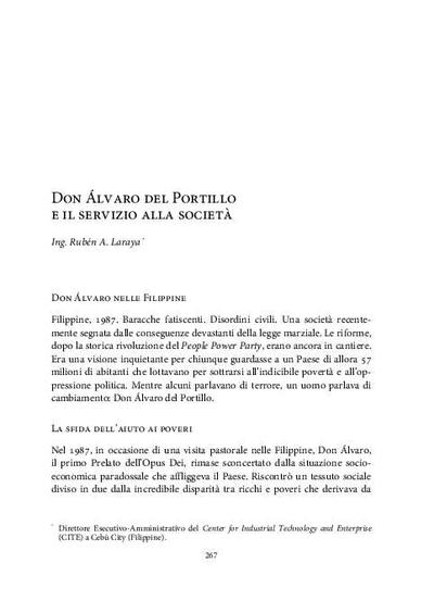 Don Álvaro del Portillo e il servizio alla società. [Book Section]