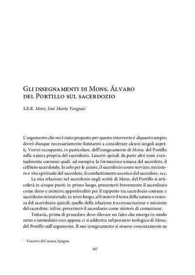 Gli insegnamenti di Mons. Álvaro del Portillo sul sacerdozio. [Book Section]