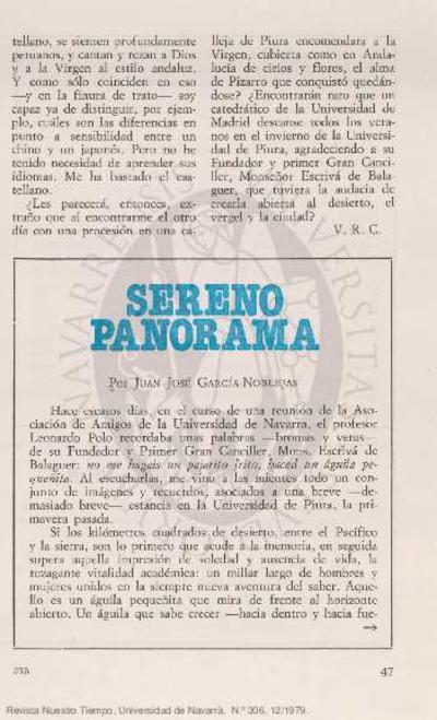 Sereno Panorama. [Journal Article]