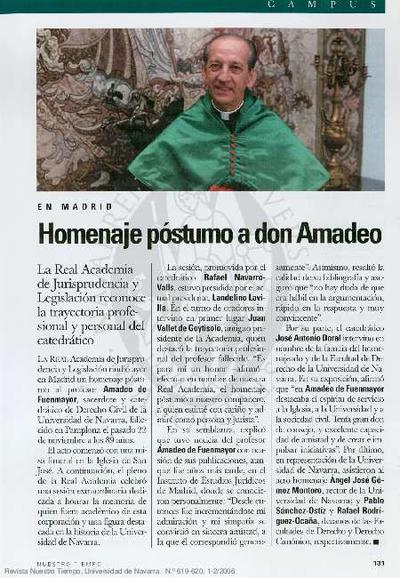 Homenaje póstumo a don Amadeo. [Journal Article]