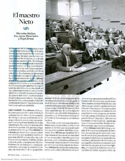 El maestro Nieto. [Journal Article]
