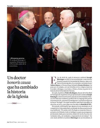 Un doctor <i>honoris causa </i>que ha cambiado la historia de la Iglesia. [Artículo de revista]