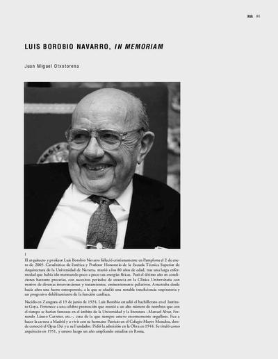 Luis Borobio Navarro, in memoriam. [Journal Article]