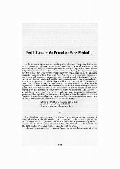 Perfil humano de Francisco Ponz Piedrafita. [Parte de un libro]