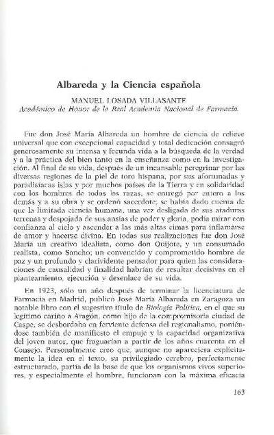 Albareda y la ciencia española. [Artículo de revista]
