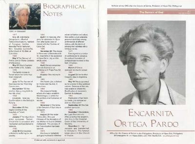 The Servant of God Encarnita Ortega Pardo: Bulletin nº 1. [Folleto]
