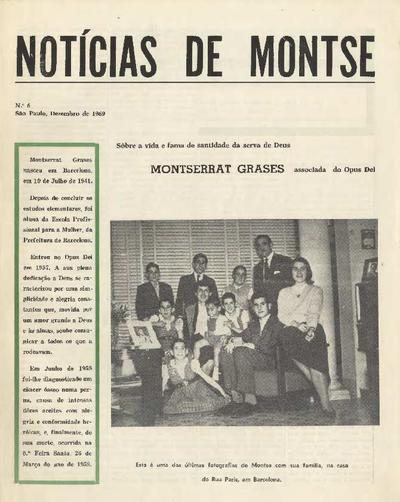 Notícias de Montse sobre a vida e fama de santidade da Serva de Deus Montserrat Grases associada do Opus Dei. Número 6. [Folleto]