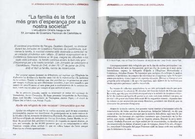 «La família és la font més gran d'esperança per a la nostra societat». L'arquebisbe Omella inaugura les 51 Jornades de Qüestions Pastorals de Castelldaura. [Journal Article]