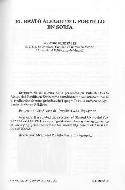 El Beato Álvaro del Portillo en Soria. [Journal Article]