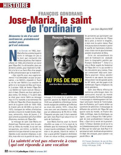 Jose-Maria, le saint de l'ordinaire. [Artículo de revista]