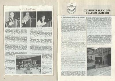 XX Aniversario del colegio El Redín. [Artículo de revista]