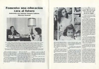 Fomento: una educación cara al futuro [Entrevista realizada por Carmen Riaza]. [Artículo de revista]