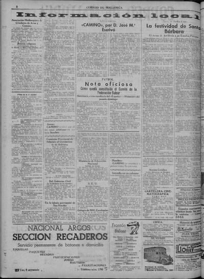 [Recensi&oacute;n sobre: Camino]. [Art&iacute;culo de peri&oacute;dico]