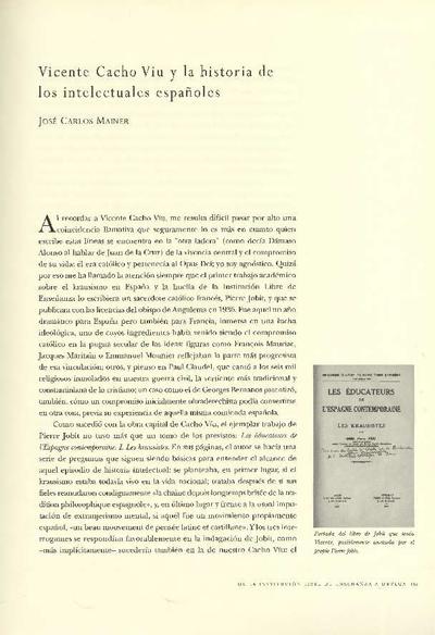 Vicente Cacho Viu y la historia de los intelectuales españoles. [Book Section]