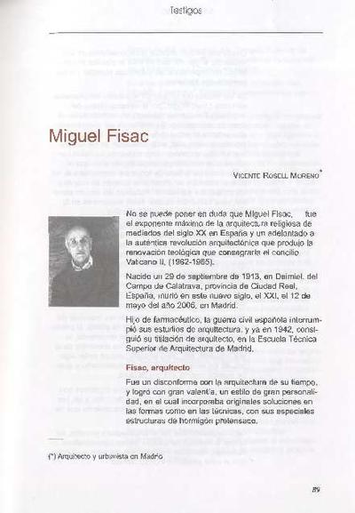 Miguel Fisac. [Artículo de revista]