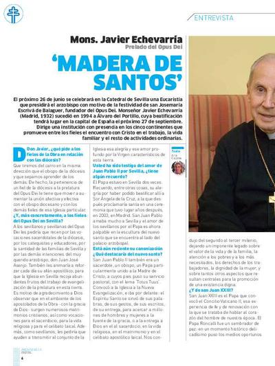 Madera de santos [Entrevista realizada por Ana Capote]. [Artículo de revista]