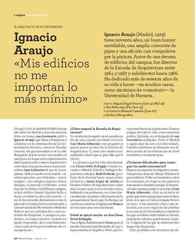 Ignacio Araujo: "Mis edificios no me importan lo más mínimo" [Entrevista realizada por Miguel Ángel Iriarte y Teo Peñarroja]. [Journal Article]