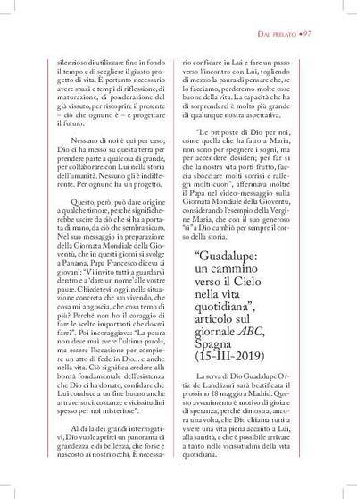 "Guadalupe: un cammino verso il Cielo nella vita quotidiana", sul giornale «ABC», Spagna (15-III-2019). [Artículo de revista]