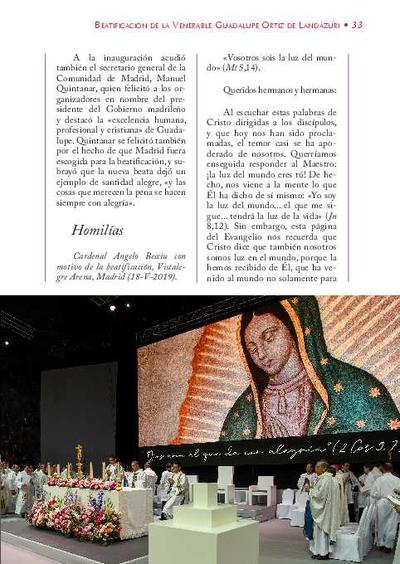 Homilía con motivo de la beatificación, Vistalegre Arena, Madrid (18-V-2019). [Journal Article]
