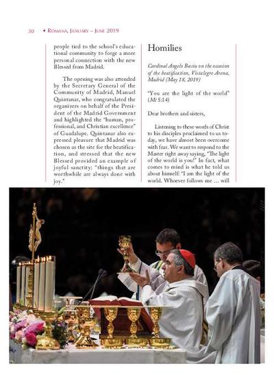 Homily on the occasion of the beatification, Vistalegre Arena, Madrid (May 18, 2019). [Artículo de revista]