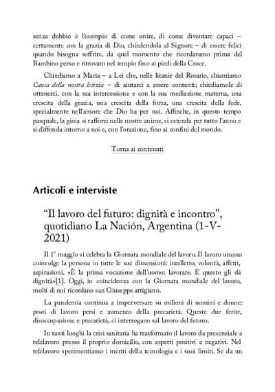 "Il lavoro del futuro", quotidiano <i>Clarín </i>(Argentina) (1-V-2020). [Artículo de revista]