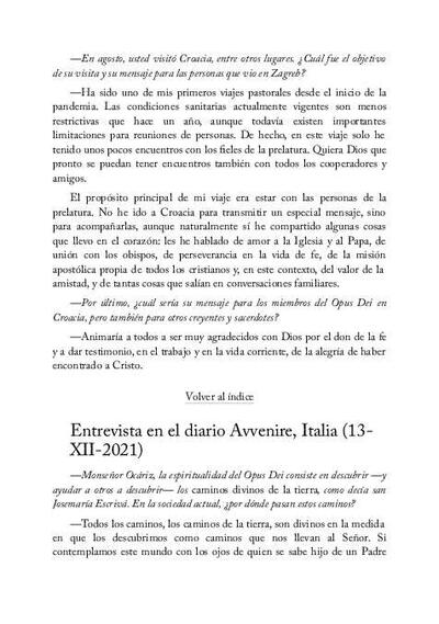 Entrevista en el diario «Avvenire», Italia (13-XII-2021). [Journal Article]