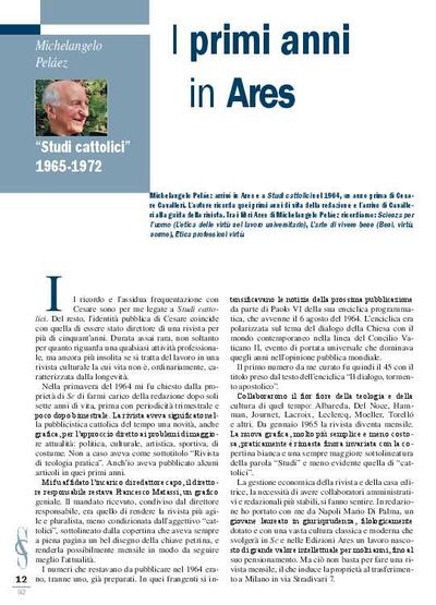 I primi anni in Ares. [Journal Article]