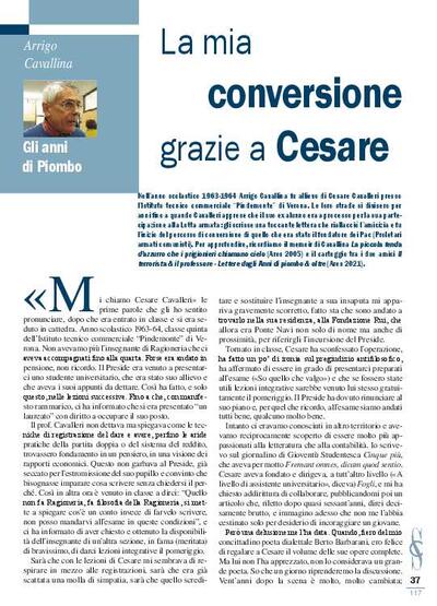 La mia conversione grazie a Cesare. [Journal Article]