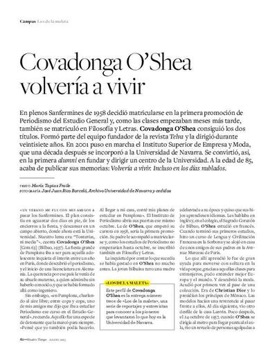 Covadonga O'Shea volvería a vivir. [Journal Article]