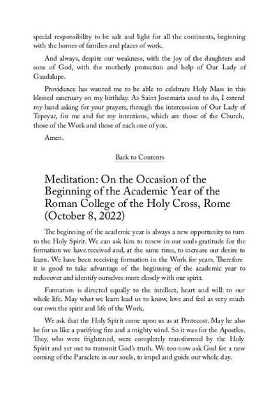 Meditation: On the Occasion of the Beginning of the Academic Year of the Roman College of the Holy Cross, Rome (October 8, 2022). [Journal Article]