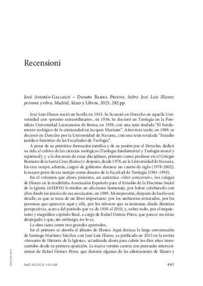 [Recensión sobre: Sobre José Luis Illanes: persona y obra]. [Journal Article]