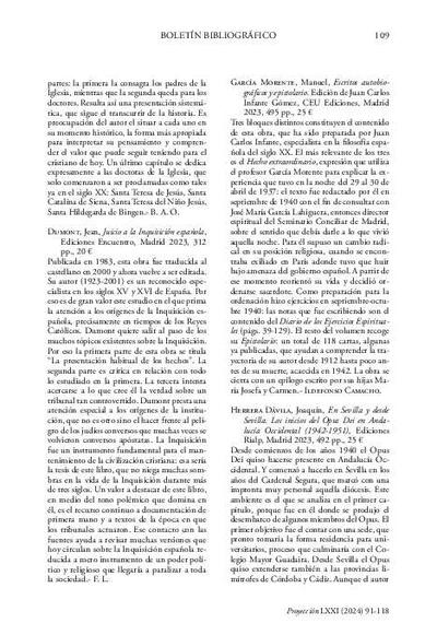 [Recensión sobre: En Sevilla y desde Sevilla: Los inicios del Opus Dei en Andalucía Occidental (1942-1951)]. [Journal Article]