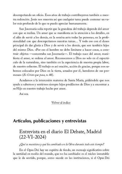 Entrevista en el diario <i>El Debate</i>, Madrid (22-VI-2024). [Artículo de revista]