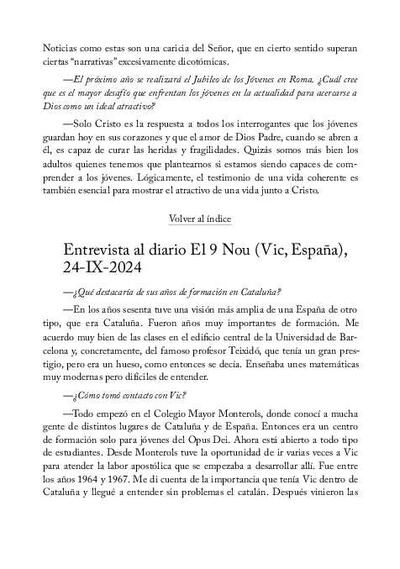 Entrevista al diario El 9 Nou (Vic, España), 24-IX-2024. [Artículo de revista]