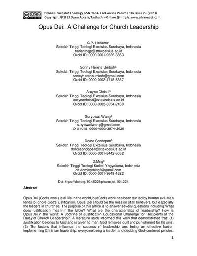 Opus Dei: A Challenge for Church Leadership. [Art&iacute;culo de revista]